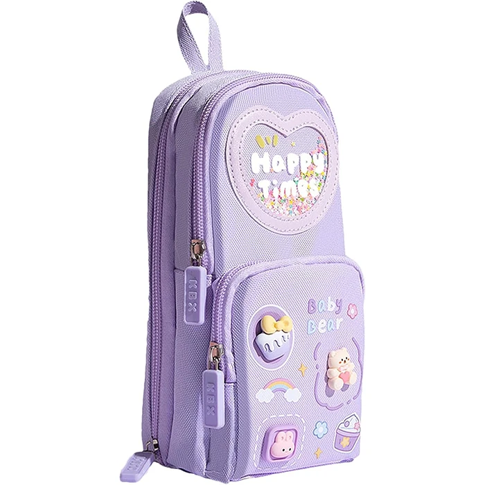 ALLY Kawaii büyük kapasiteli tuval kalemlik çantası kızlar için kılıf tutucu kalem kutusu-(1903)