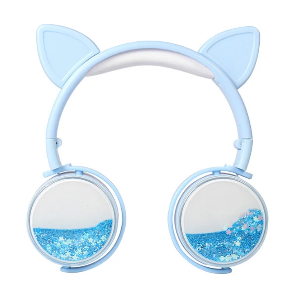 ALLY Kedi Kulak Simli Kablolu Mikrofonlu Kulaküstü Kulaklık 3.5mm jack-(1903)