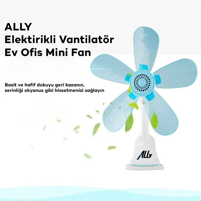 ALLY Klipsli Masaüstü Mini Vantilatör Fan 5 Yaprak 2024 Versiyon-(1903)