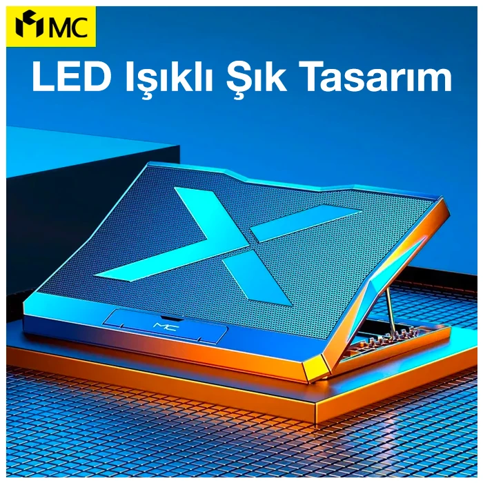 ALLY MC Q3 LED Işıklı Ultra Sessiz Fan Laptop Soğutucu Stand-(1903)