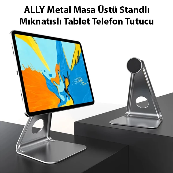 ALLY Metal Masa Üstü Standlı Mıknatıslı Tablet Telefon Tutucu-(1903)