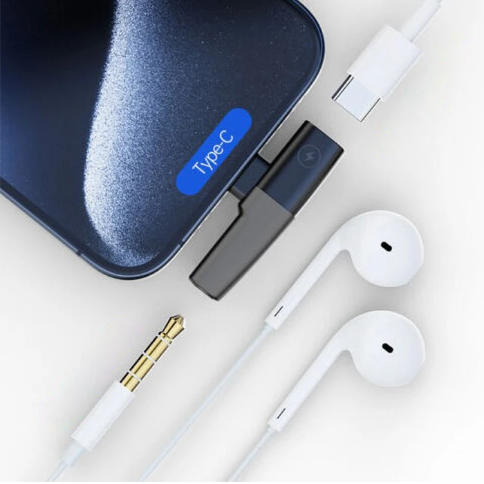 ALLY Mini 2in1 Type-c to 3.5mm Kulaklık + Type-c şarj Adaptöru-(1903)