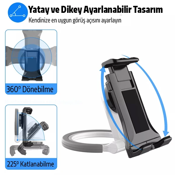 ALLY PB-47B Askılı Katlanabilen Çok İşlevli Tablet -Telefon Standı Tutucu-(1903)