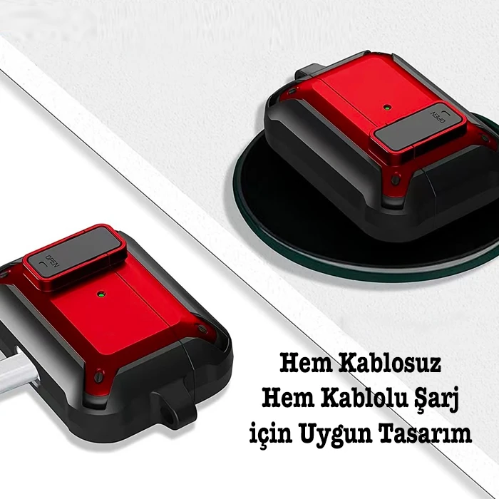 ALLY Shockproof Darbe Emici AirPods Pro Kulaklık Kılıfı-(1903)