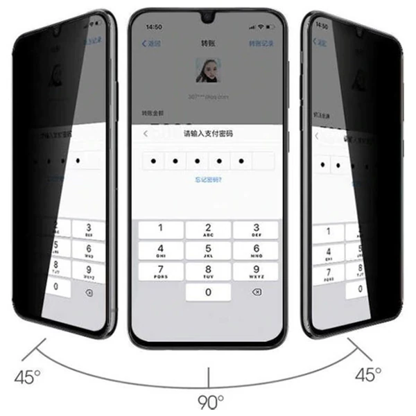 ALLY SM Galaxy M21 3D Full Privacy Gizlilik Tempered Cam Ekran Koruyucu-(1903)