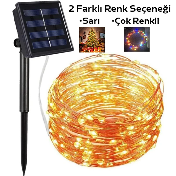 ALLY Solar Güneş Enerjili Dış Bahçe Aydınlatma Su Geçirmez Led 10M-(1903)