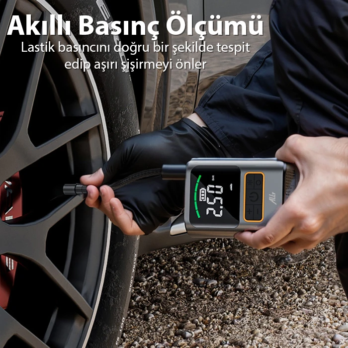 ALLY ST-5528 Dijital Basınç Göstergeli Oto Lastik Şişirme Pompası Hava Kompresörü-(1903)