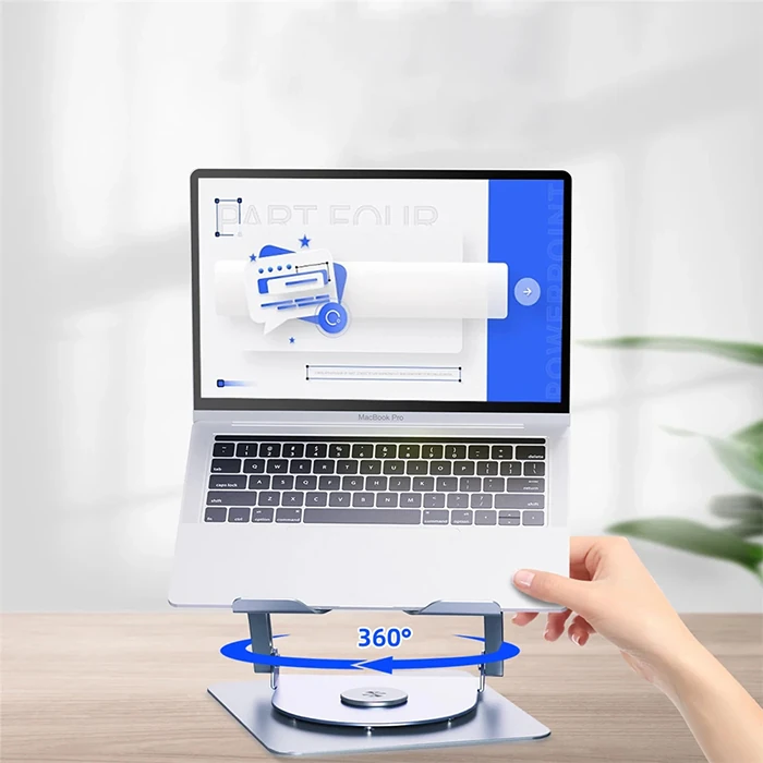 ALLY T619G 360° Dönebilen Alüminyum Alaşım Soğutucu Masaüstü Laptop Standı-(1903)