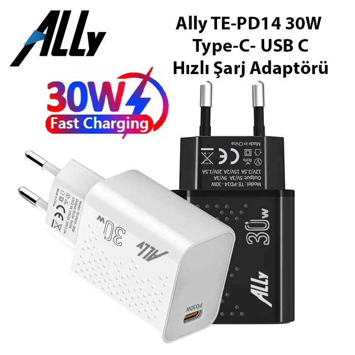 Ally TE-PD14 30W Type-C- USB C Hızlı Şarj Adaptörü-(1903)