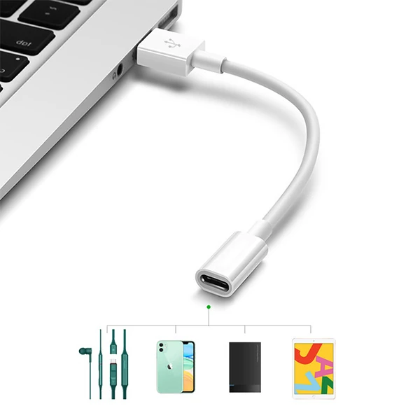 ALLY USB 2.0 Erkek -Type C 3.1 Dişi Kablo Huawei FreeLace usb Şarj Kablosu-(1903)