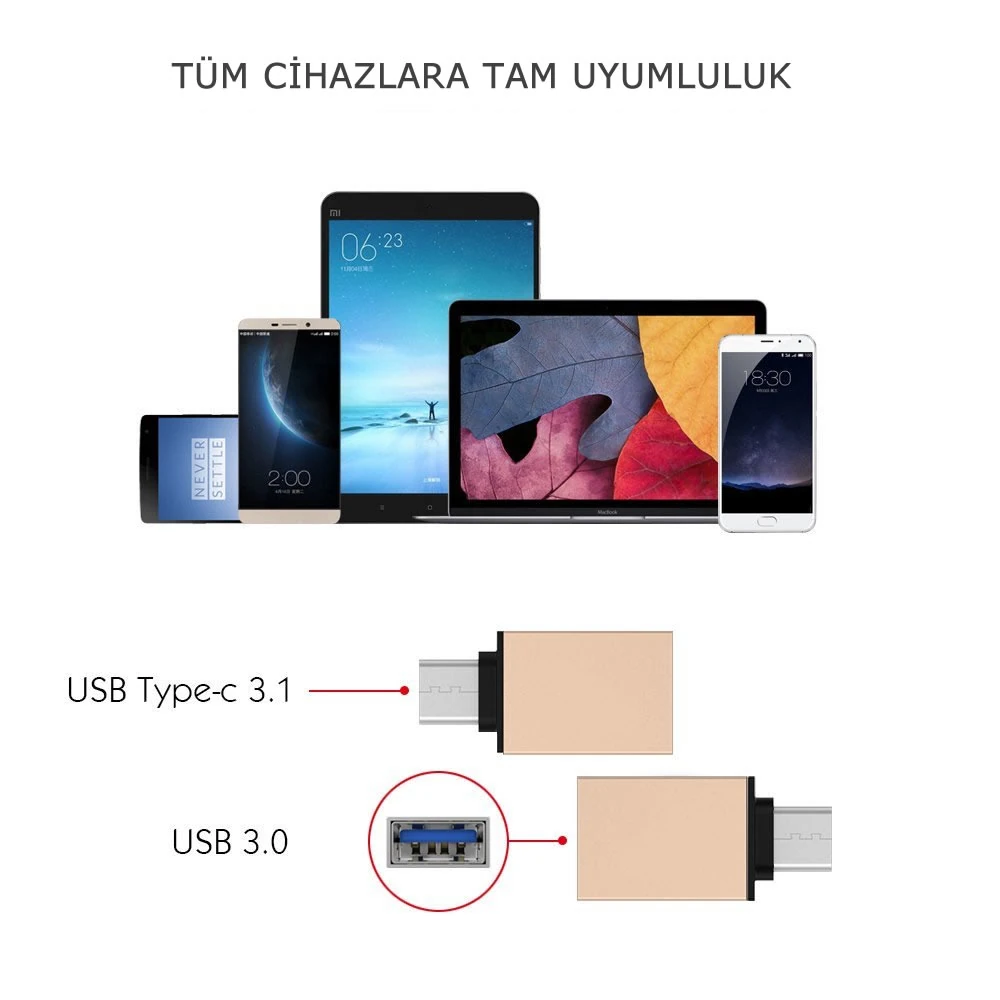 Ally Usb Type C Otg Converter Çevirici Başlık-(1903)
