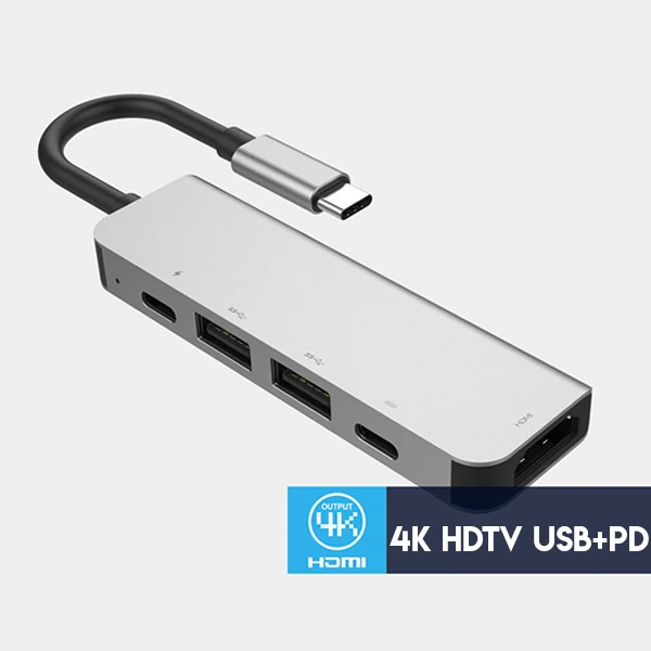 Ally Usb (Type-C to 5in1  Hdtv 2xUSB+2x PD) Hub Adaptör Çoklayıcı-(1903)