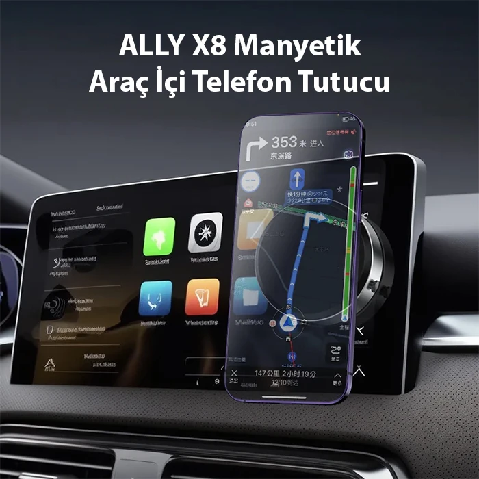 ALLY X8 Magsafe Manyetik Araç İçi Telefon Tutucu-(1903)