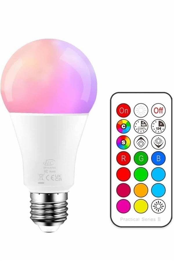 Ambiyans Aydınlatma RGB Led Lamba Kumandalı Renk Değiştirebilen