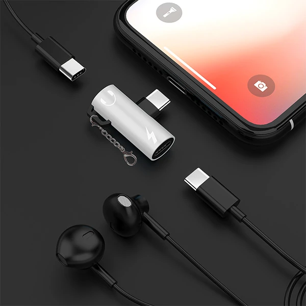 Anahtarlık Dual Usb Type C Şarj Dönüştürücü Başlık Adaptör-(1903)