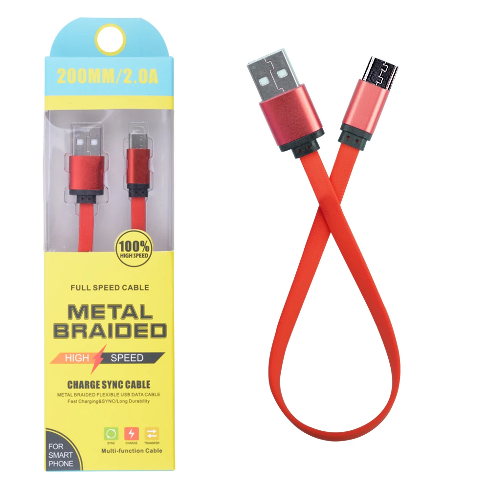 Android Micro 2a 20mm Kısa Yumuşak Dokulu Renkli Usb Kablo-(1903)