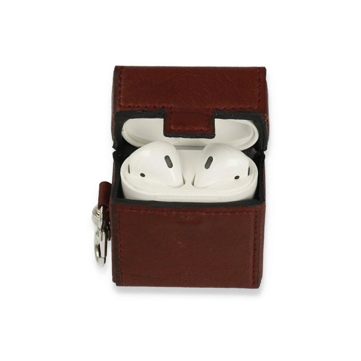 Apple Airpods 2 (2.nesil) Deri Kılıf - Bordo