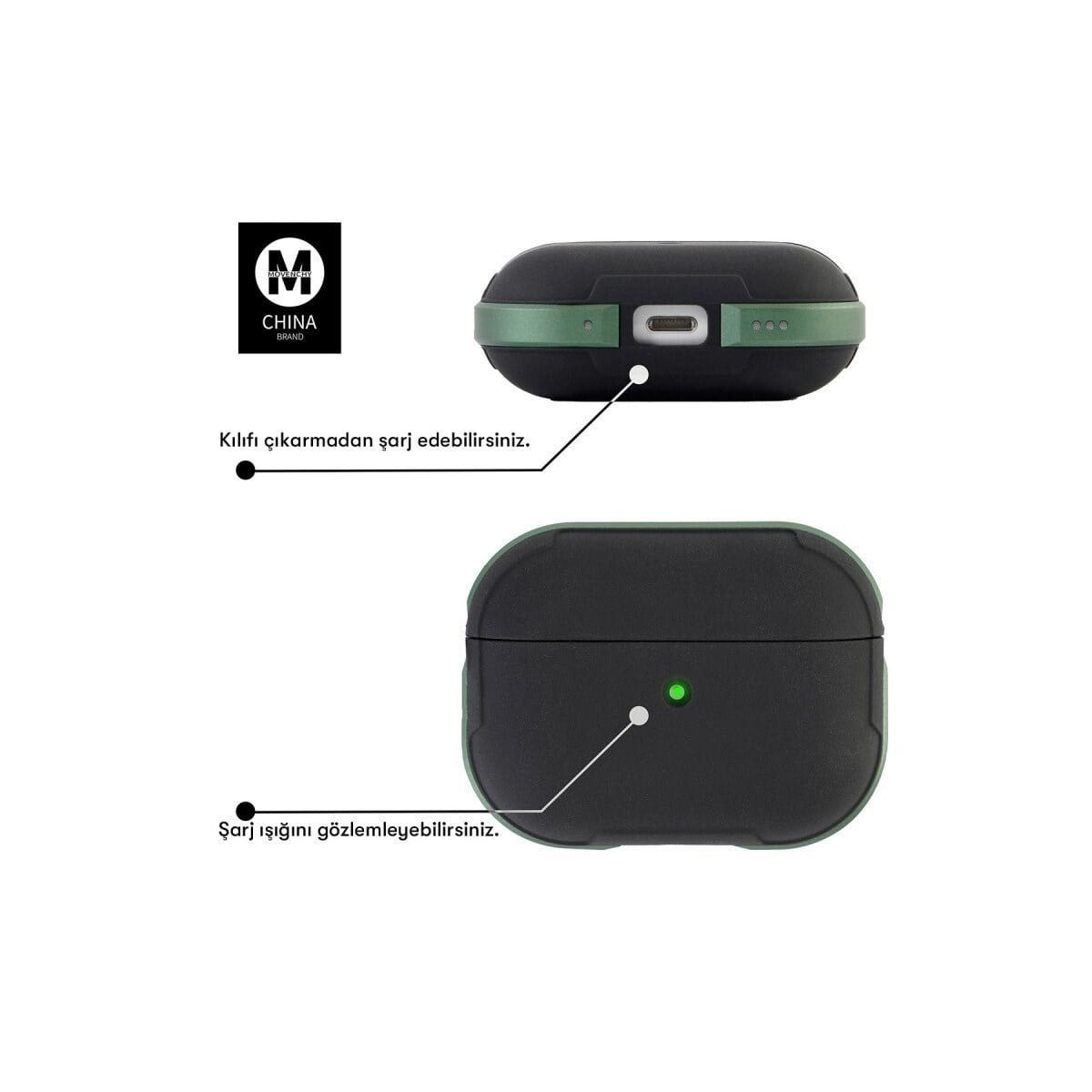 Apple Airpods Pro 2 (2.nesil) Mo-a8 Armor Kılıf - Kırmızı