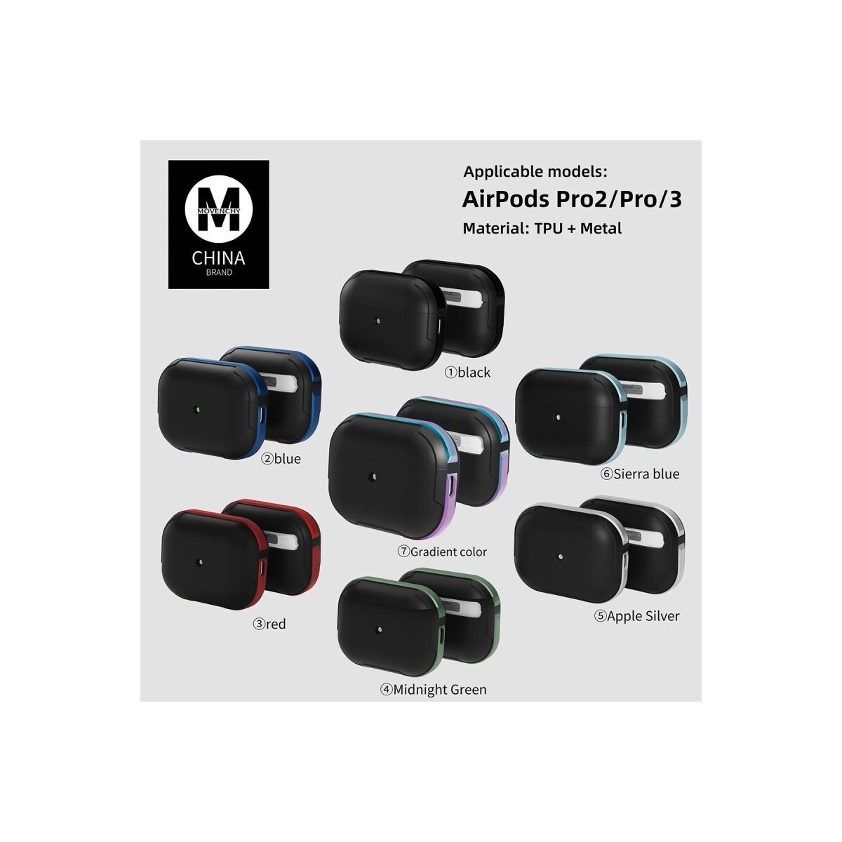 Apple Airpods Pro 2 (2.nesil) Mo-a8 Armor Kılıf - Siyah