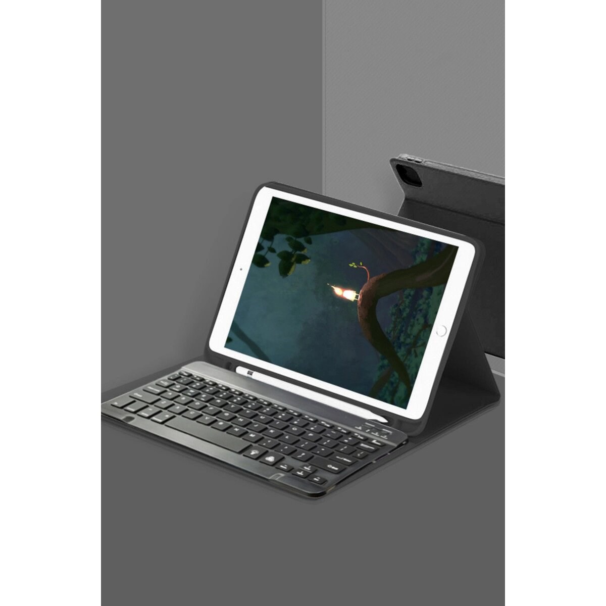 Apple İpad 10.2 (9.nesil) Kılıf Kc01 Smart Klavyeli Tablet Kılıfı - Siyah
