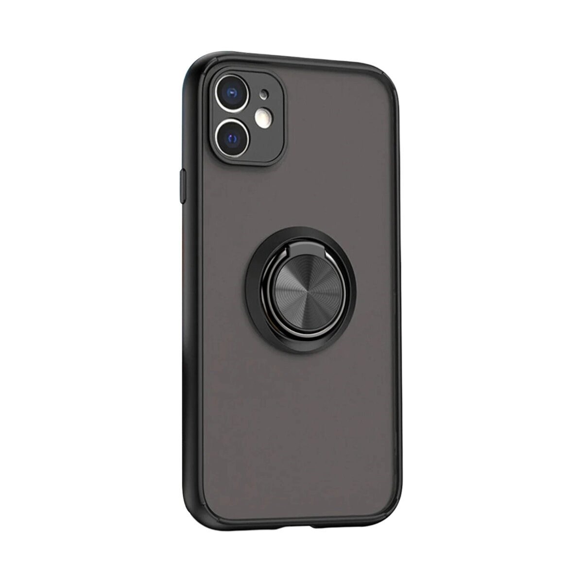 Apple İphone 11 Kılıf Montreal Yüzüklü Silikon Kapak - Siyah