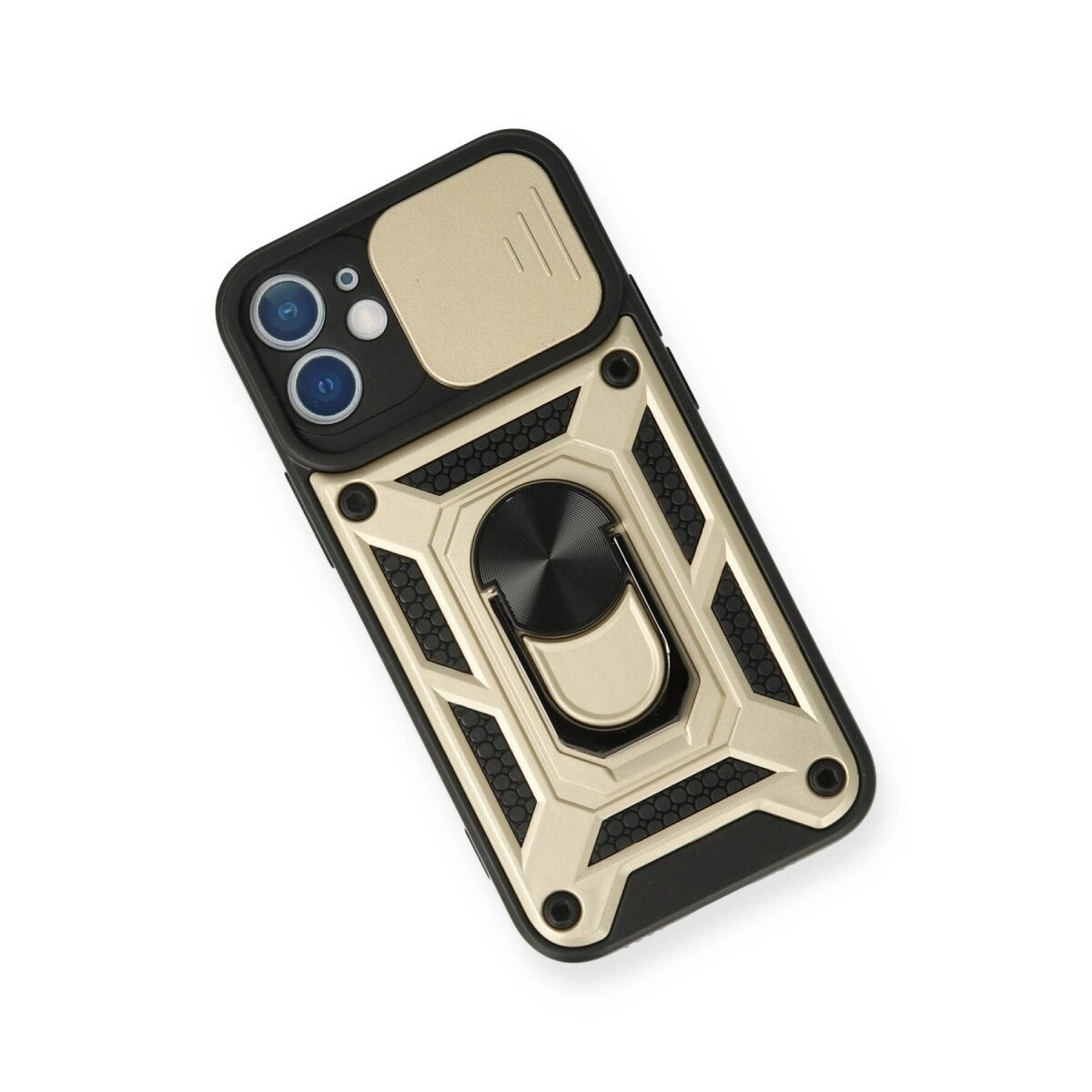 Apple İphone 11 Kılıf Pars Lens Yüzüklü Silikon - Gold