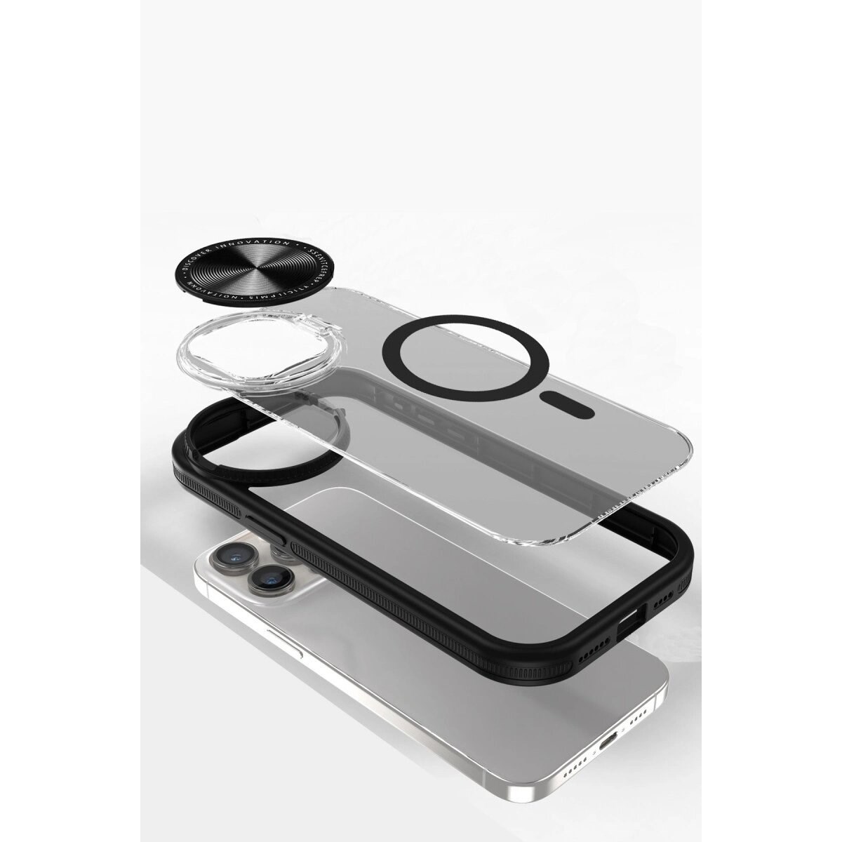 Apple İphone 11 Kılıf Teleskop Lens Magsafe Silikon Kapak - Siyah