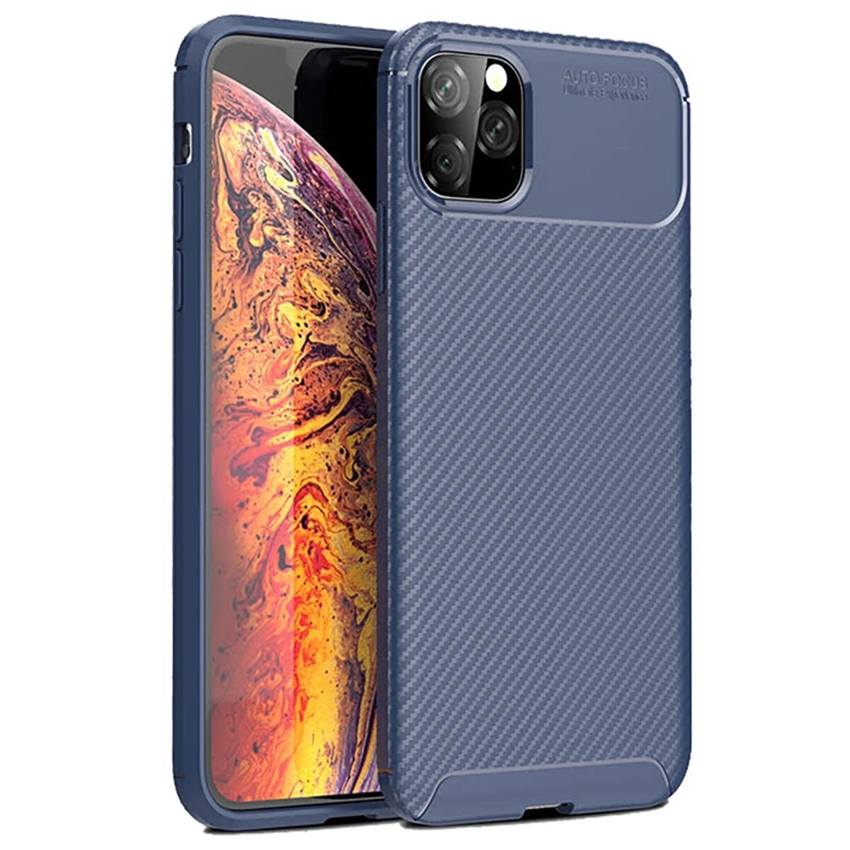 Apple İphone 11 Pro Kılıf Auto Focus Karbon Kapak - Lacivert