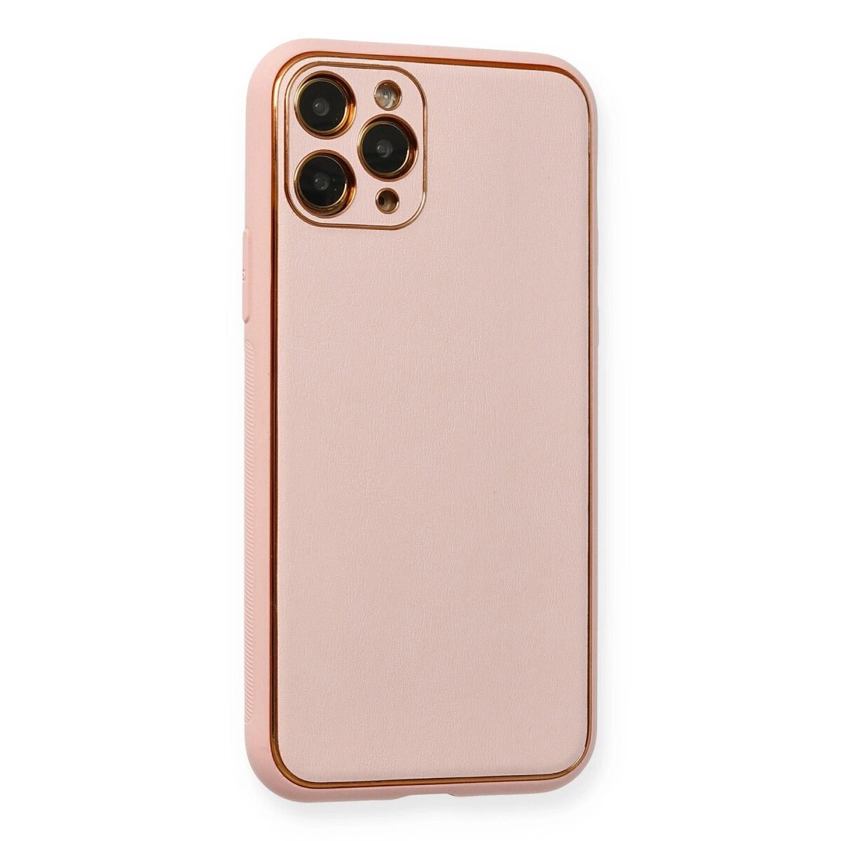 Apple İphone 11 Pro Max Kılıf Coco Deri Silikon Kapak - Pembe