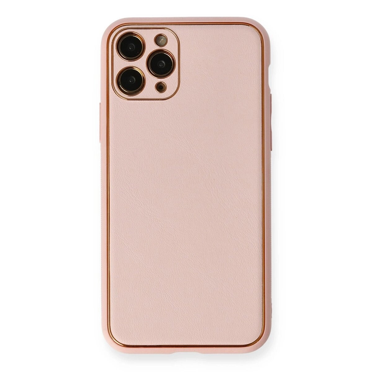 Apple İphone 11 Pro Max Kılıf Coco Deri Silikon Kapak - Pembe