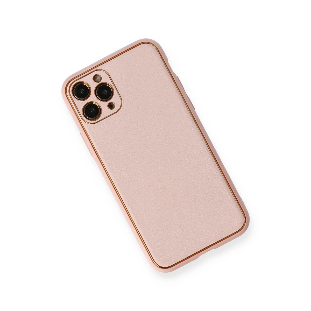 Apple İphone 11 Pro Max Kılıf Coco Deri Silikon Kapak - Pembe