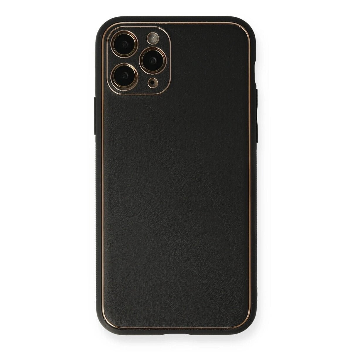 Apple İphone 11 Pro Max Kılıf Coco Deri Silikon Kapak - Siyah