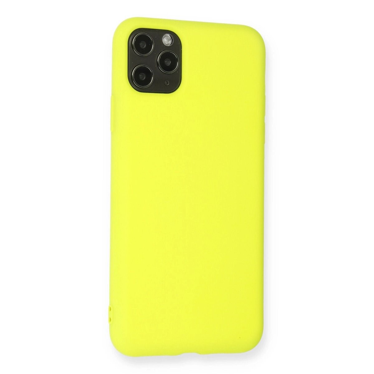 Apple İphone 11 Pro Max Kılıf Nano İçi Kadife Silikon - Sarı