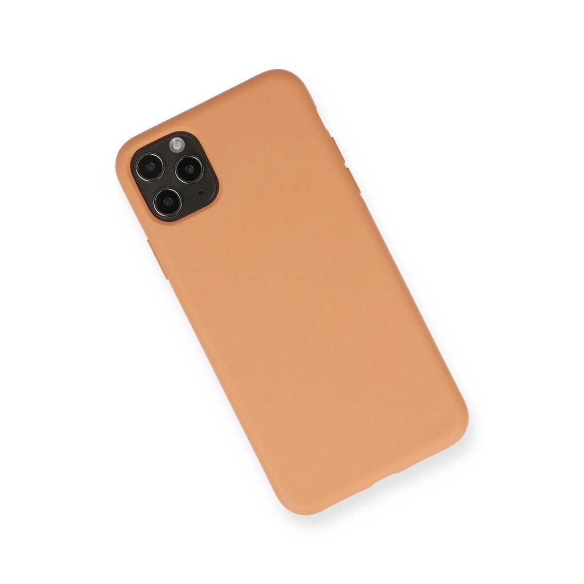 Apple İphone 11 Pro Max Kılıf Nano İçi Kadife Silikon - Mat Turuncu