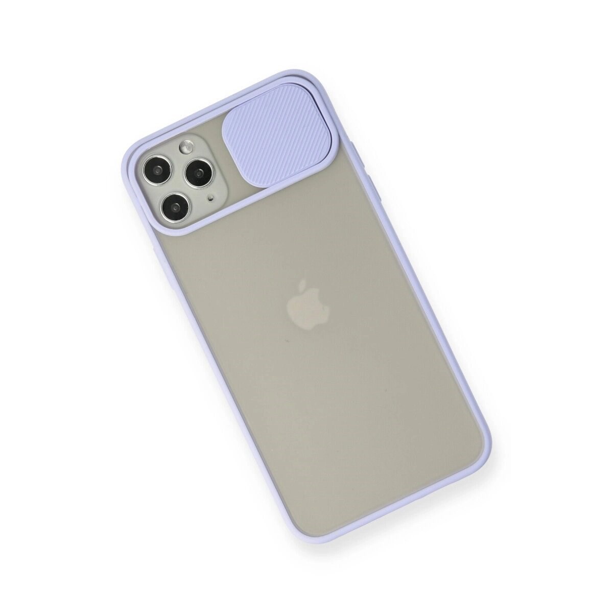 Apple İphone 11 Pro Max Kılıf Palm Buzlu Kamera Sürgülü Silikon - Lila