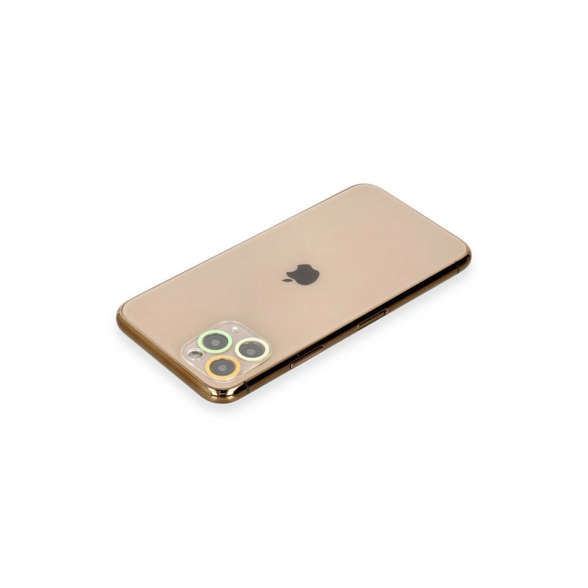 Apple İphone 11 Pro Max Renkli Kamera Lens Koruma Cam - Sarı-turuncu