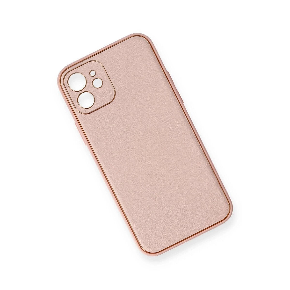 Apple İphone 12 Kılıf Coco Deri Silikon Kapak - Pembe