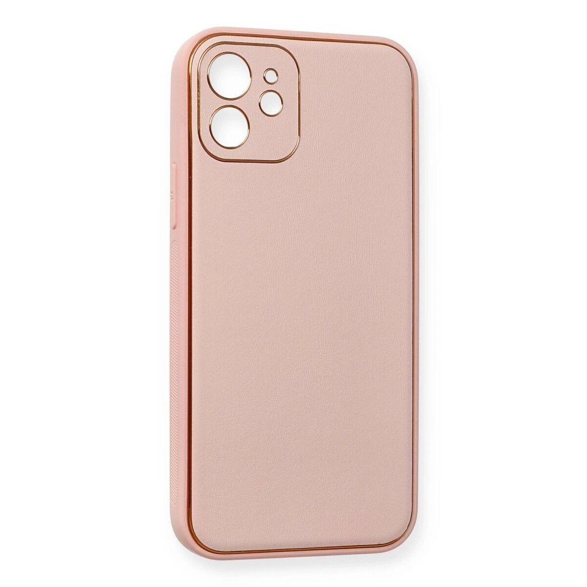 Apple İphone 12 Kılıf Coco Deri Silikon Kapak - Pembe