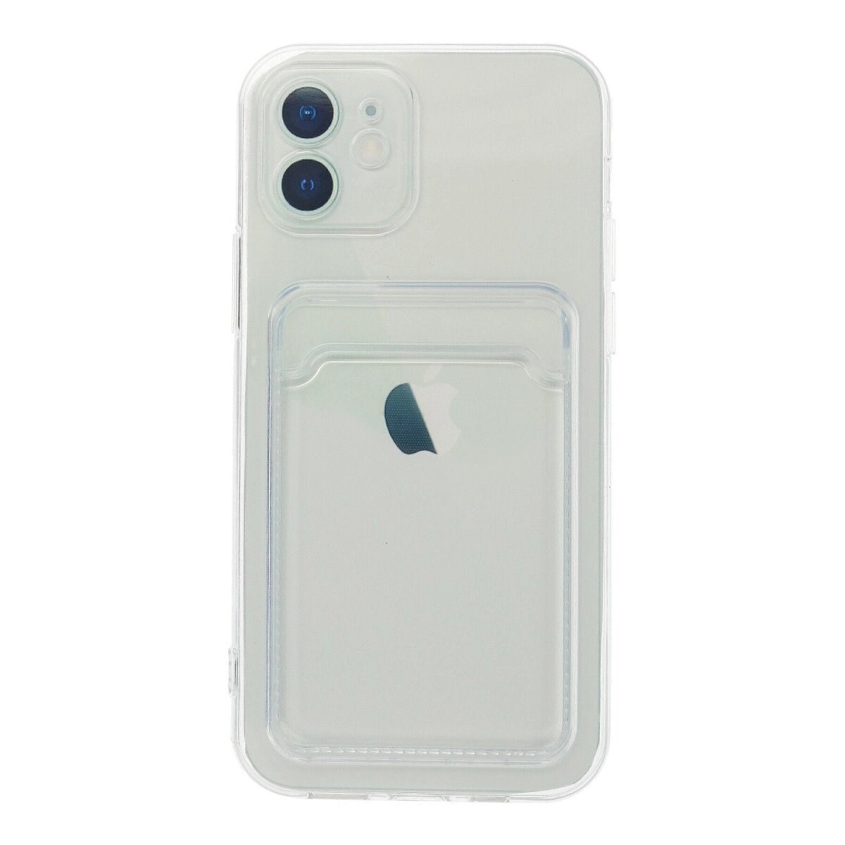 Apple İphone 12 Kılıf Kart Şeffaf Silikon - Şeffaf