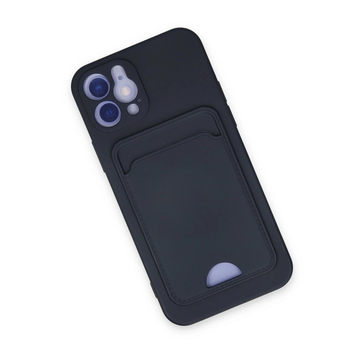 Apple İphone 12 Kılıf Kelvin Kartvizitli Silikon - Lacivert