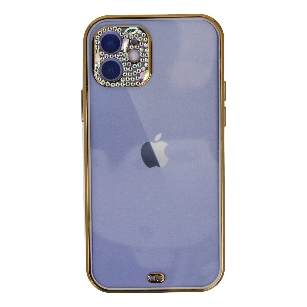Apple İphone 12 Kılıf Liva Taşlı Silikon - Mor