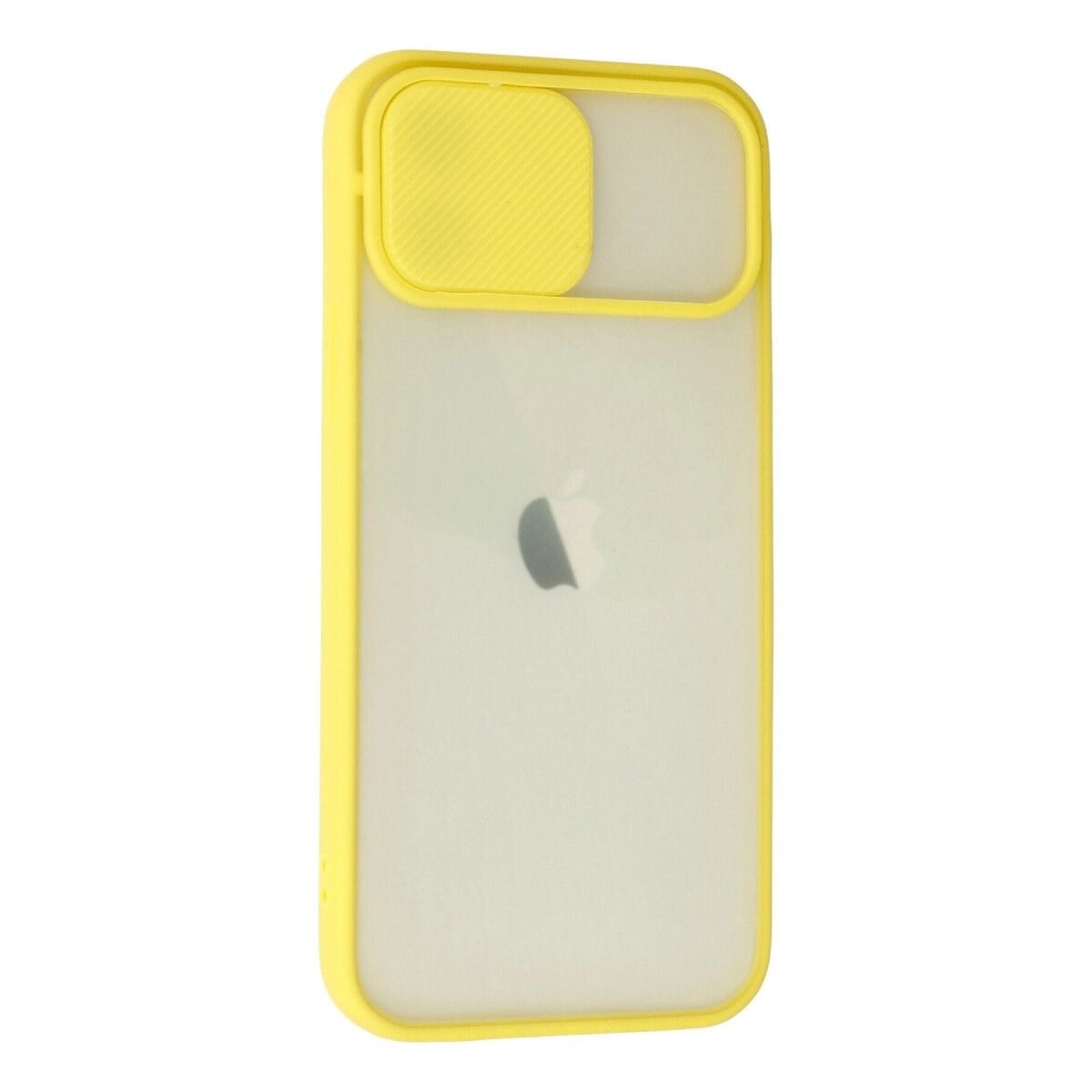 Apple İphone 12 Kılıf Palm Buzlu Kamera Sürgülü Silikon - Sarı