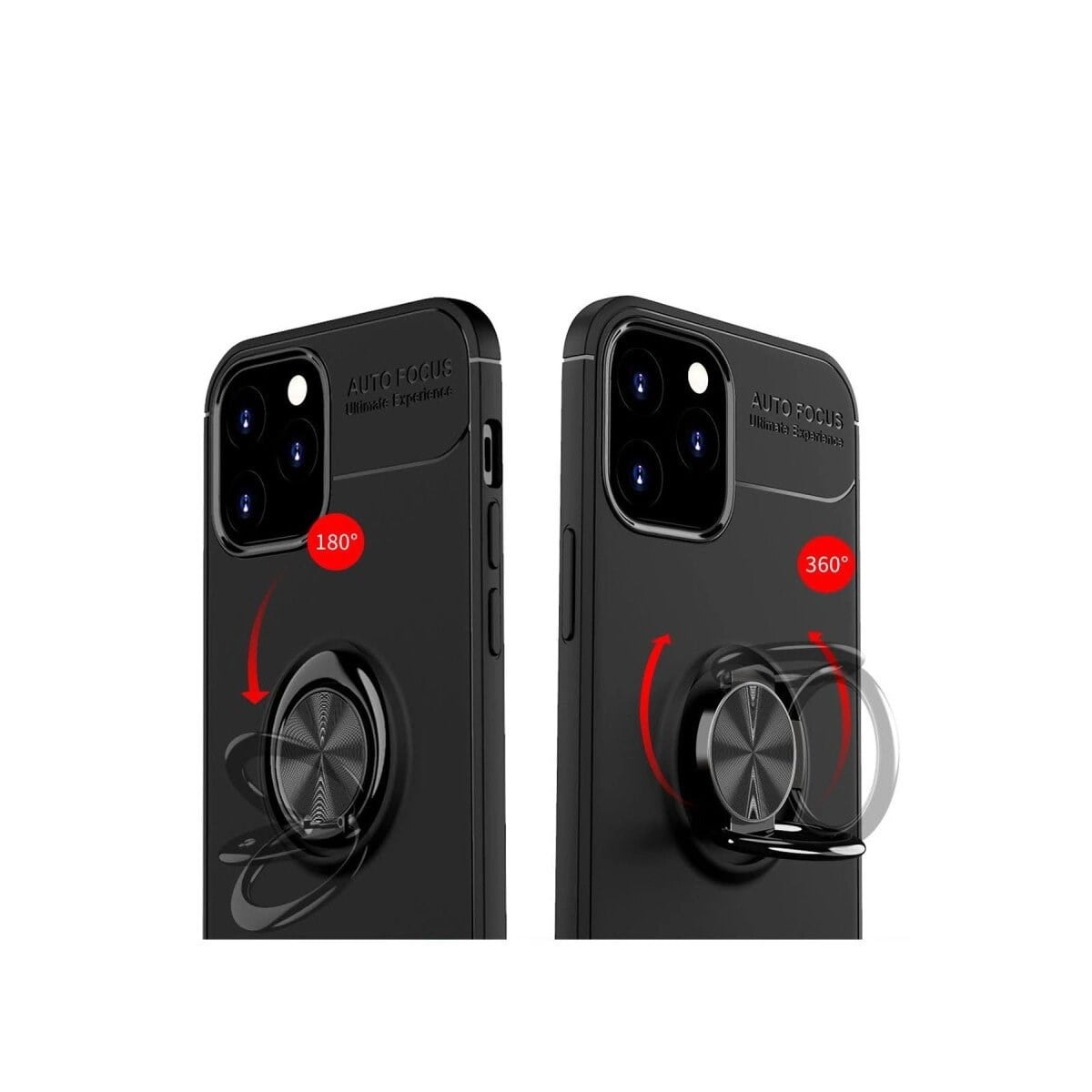 Apple İphone 12 Kılıf Range Yüzüklü Silikon - Kırmızı