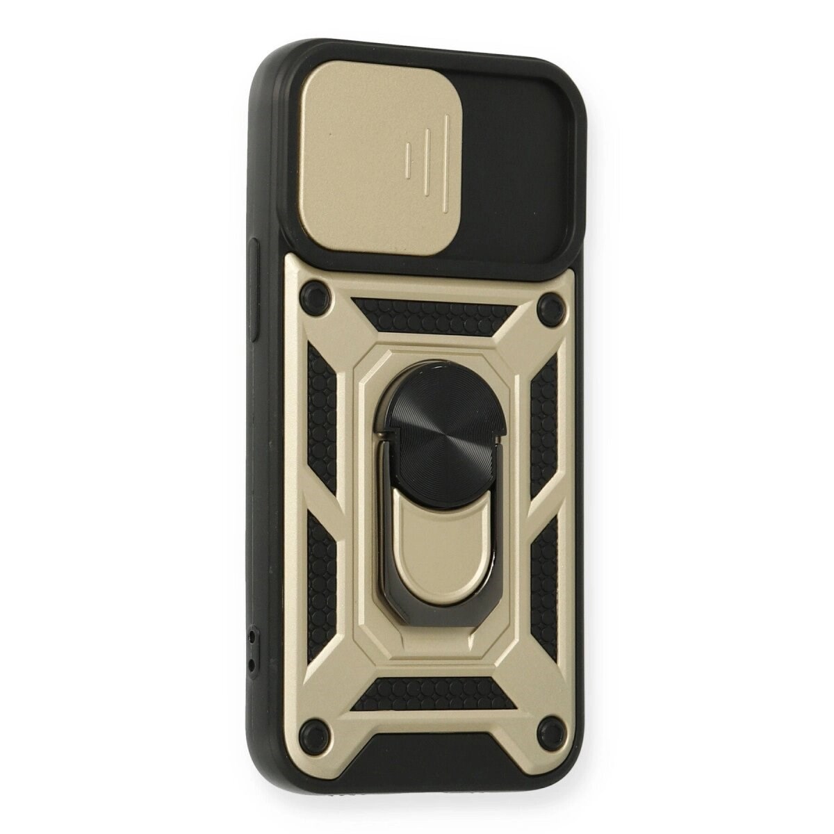 Apple İphone 12 Mini Kılıf Pars Lens Yüzüklü Silikon - Gold