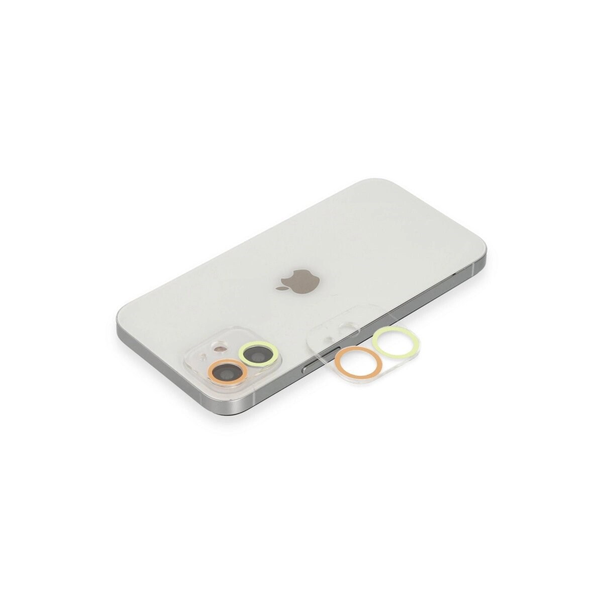 Apple İphone 12 Mini Renkli Kamera Lens Koruma Cam - Sarı-turuncu