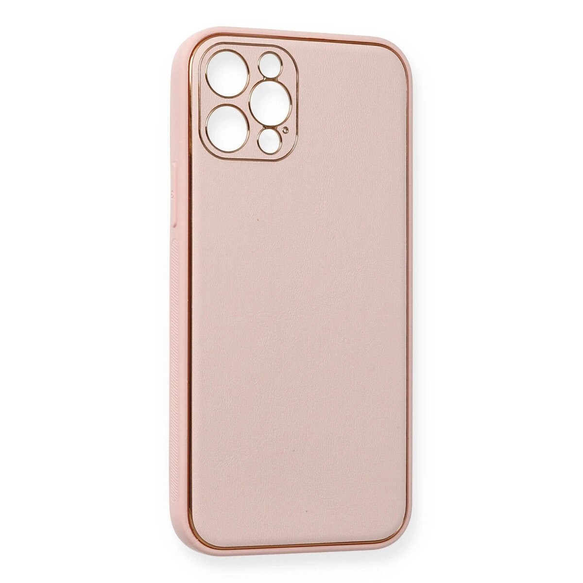 Apple İphone 12 Pro Kılıf Coco Deri Silikon Kapak - Pembe
