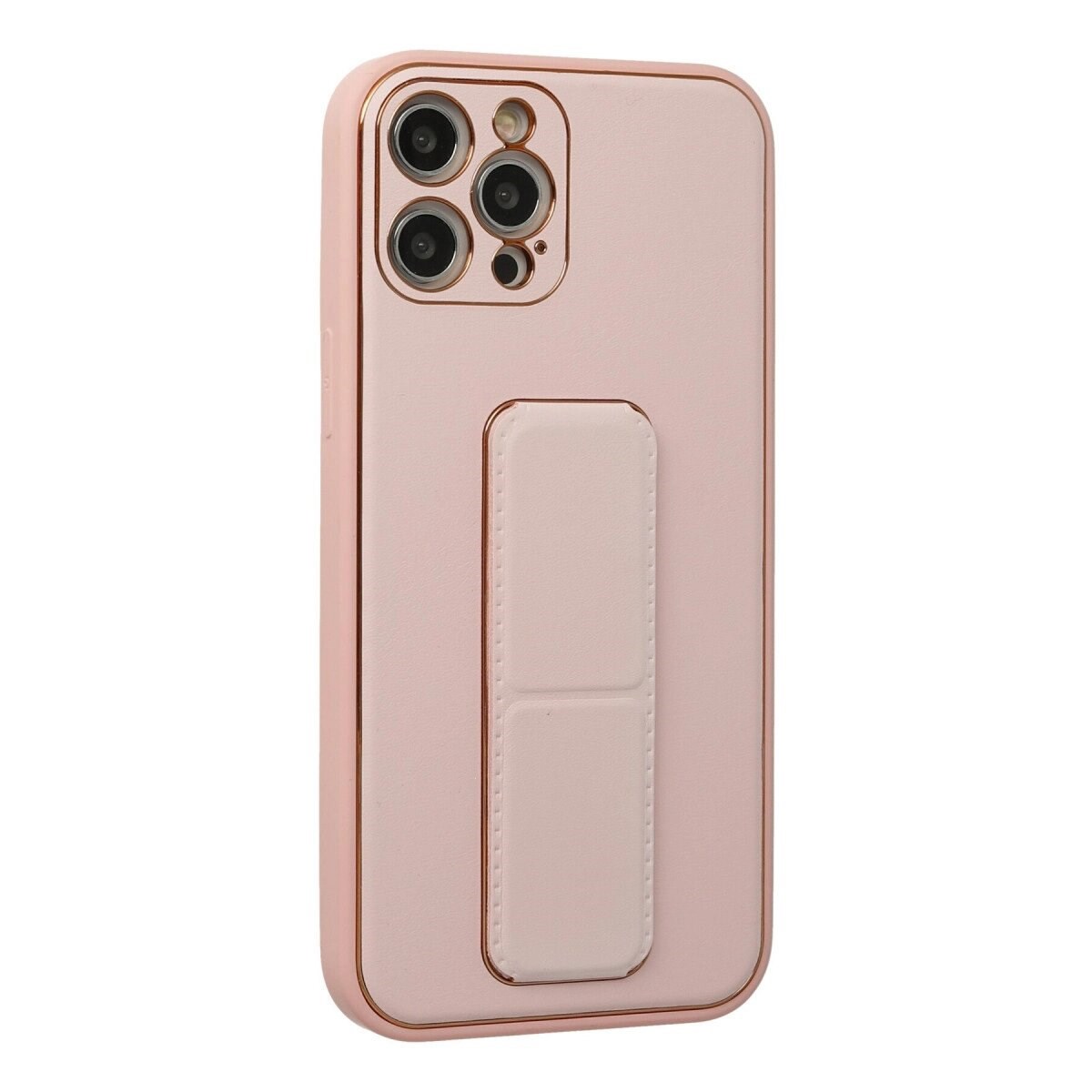 Apple İphone 12 Pro Kılıf Coco Deri Standlı Kapak - Pembe