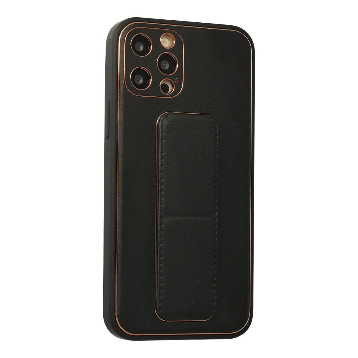 Apple İphone 12 Pro Kılıf Coco Deri Standlı Kapak - Siyah