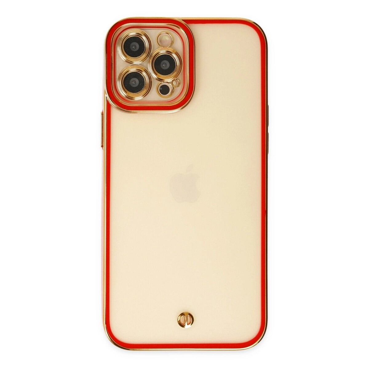 Apple İphone 12 Pro Kılıf Liva Lens Silikon - Kırmızı
