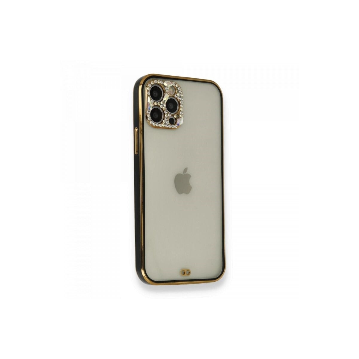 Apple İphone 12 Pro Kılıf Liva Taşlı Silikon - Siyah